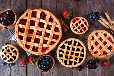 variety of fruit pies