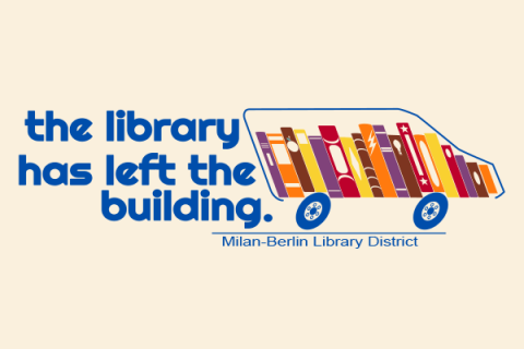 the library has left the building bookmobile logo