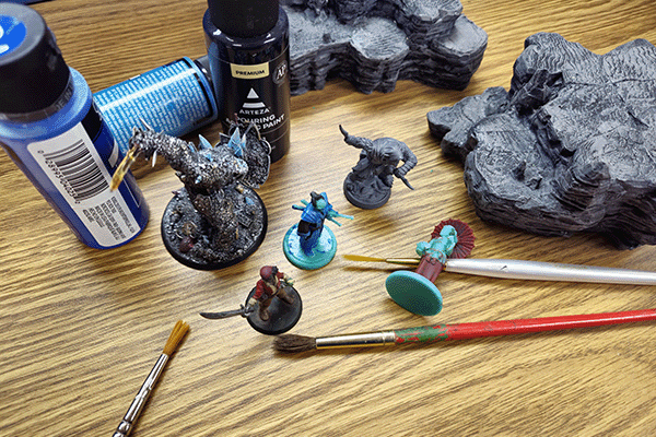 miniatures and painting supplies